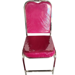 Stainless Steel - Chairs - Banquet Chairs - Decorative Chairs -  Dark Pink Color.