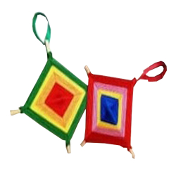 Quadrangular Kite Wall Hanging - 4 Inch x 6 Inch -  Multi Color
