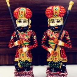 Hand Painted Darban Pair - 12 Inch - Made Of Wood