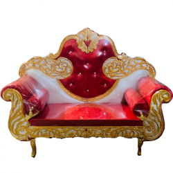 Red & White Color - Regular - Couches - Sofa - Wedding Sofa - Maharaja Sofa - Wedding Couches - Made Of Wooden & Metal