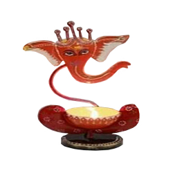 Ganeshji  Tea Light Stand - 11 Inch -  Made of Iron
