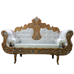 White & Golden  - Metal  Couches - Sofa - Wedding Sofa - Wedding Couches - Made of Metal & Wooden