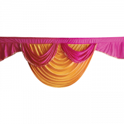 Designer Zalar - Scallop Zalar - Kantha - Jhalar - Made of Lycra - Mango Gold & Maharani Pink Color (Available size in 10 FT,15 FT,18 FT,30 FT )