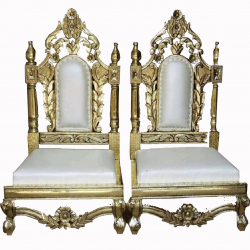 Vidhi-Mandap Chair -1 Pair (2 Chairs) - Made of wood & Brass coating