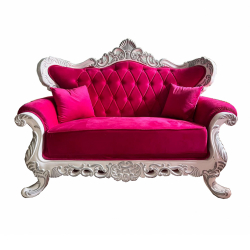 Magenta Pink Color - Regular - Couches - Sofa - Wedding Sofa - Maharaja Sofa - Wedding Couches - Made Of Wooden & Metal
