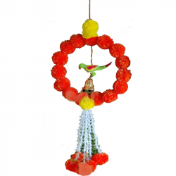 Decorative Parrot Hanging - 26 Inch - Made of Woolen & Pom-Pom