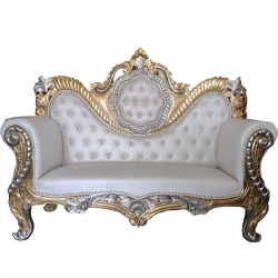 Udaipuri Wedding Sofa & Couches - Made Of Wooden & Brass - White  & Golden Color