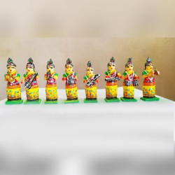 Hand Painted Ast (8) Shakhi- Statue - Made Of Wooden
