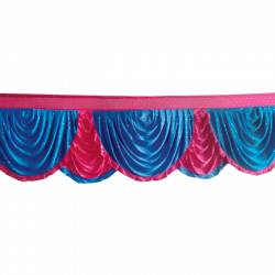 Designer Zalar - Scallop Zalar - Kantha - Jhalar - Made of Lycra - Firozi Blue & Maharani Pink Color - (Available size in 10 FT,15 FT,18 FT,30 FT )