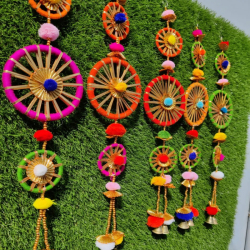 Decorative Jhummer with Tussels - 24 Inch - Made of Woolen & Pom-Pom