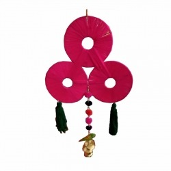 8 INCH - Parrot Hanger Jhumar made of  Woolen / Iron / Pumpum