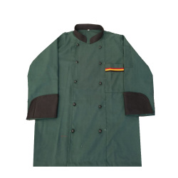 Chef Coat - Full Sleeves - Made Of Premium Quality Cotton - Piping Trim & Buttons.