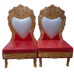 Wedding Chair - Varmala Chari Set - Marriage Chair Set - Wedding Stage Chair - Mandap Chair - Made Of Wooden & Metal - 1 Pair ( 2 Chair )