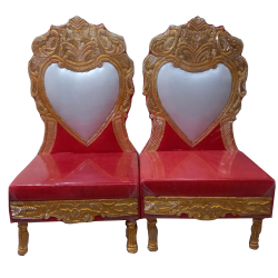 Vidhi Mandap chair 1pair (2 Chairs)  - Made of Wood with Metal