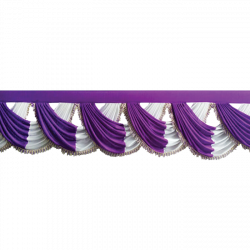 Designer Jhalar - Scallop Jhalar - Kanth - Jhalar - Made Of Lycra With Tipki - Purple & White Color (Available size in 10 FT,15 FT,18 FT,30 FT )