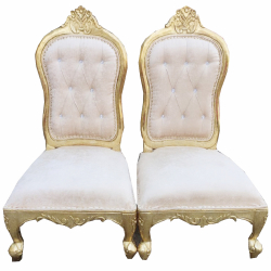 Vidhi-Mandap Chair -1 Pair (2 Chairs) - Made of wood & Brass coating