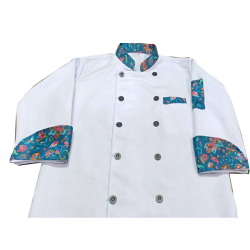 Chef Coat - Full Sleeves - Made Of Premium Quality Cotton - Piping Trim & Buttons.(Available Size 30, 40 , 42)