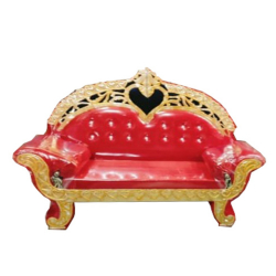 Red & Golden Color - Regular - Couches - Sofa - Wedding Sofa - Maharaja Sofa - Wedding Couches - Made Of Wooden & Metal