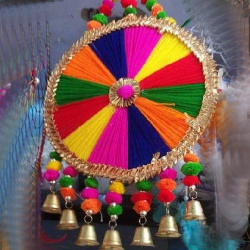 Wall Hanging Jhumar - 12 Inch  X 18 Inch - Made Of Woolen