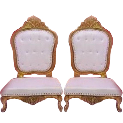 Vidhi Mandap Chair 1 Pair (2 Chairs)  - Made of Wood with Polish