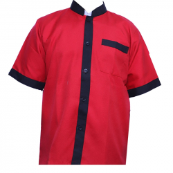 Kitchen Uniform - Chef Coat - Chef Vest - Unisex Chef Uniform - Kitchen Apparel - Half Sleeve - Red Color.(Available Size 38 , 40 , 42 , 44 , 46 , 48)