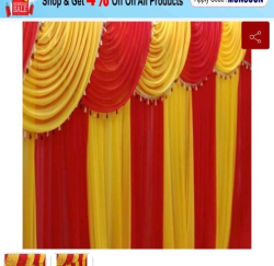 Designer Curtain - Double Cloth  - 10 Ft X 18 Ft - Made Of Bright Lycra Cloth