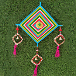 15 Inch X 25 Inch Wall Hanging Kite - Door Hanging - Kite - Made of Woolen - Multi color
