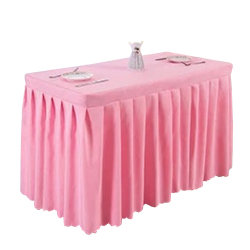 2.5 FT X 2.5 FT - Rectangular Table Cover Frill - Made Of Brite Lycra - Baby Pink Color
