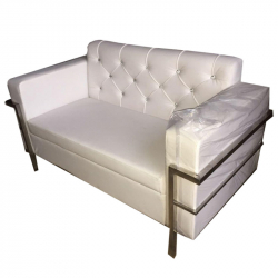 White Color - Royal Steel Sofa - 2 Seater Sofa - VIP Sofa - Wedding Steel Sofa - Made of Steel & Fome