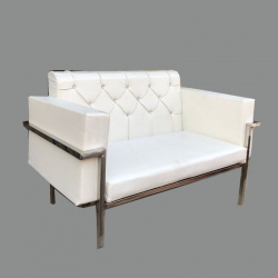 White Color -  Royal Steel Sofa - 2 Seater Sofa - VIP Sofa - Wedding Steel Sofa - Made of Stainless Steel