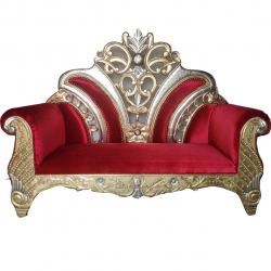 Udaipuri  Wedding Sofa & Couches - Made Of Wooden & Brass - Red & Golden Color
