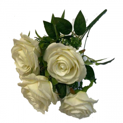 12 Inch - Artificial Flower Bunches - Flowers Artificial Leaf For Wedding - Reception - Home Decor - Off White Color