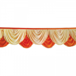 Designer Zalar - Scallop Zalar - Kantha - Jhalar - Made of Lycra - Chandan & Orange Color - (Available size in 10 FT,15 FT,18 FT,30 FT )