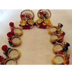 Rajasthani Puppet Darbar Set - 3 Inch - Made Of Cloth