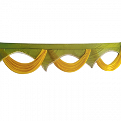 Designer Zalar - Scallop Zalar - Kantha - Jhalar - Made of Lycra - Sona Gold & Mehendi Green Color (Available size in 10 FT,15 FT,18 FT,30 FT )