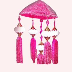 Jhumar - Woolen Electrical Jhumar - 2 FT Approx Pink Color
