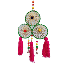 3 Chudi Pom Pom Tussel Hanging - 24 Inch - Made Of Woolen