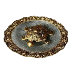 Tortoise with Glass Plate - 3.5 Inch X 6.5 Inch - Made of Metal
