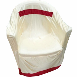 Chair Cover - Made of Lycra - White & Red Color
