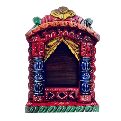 Hand Painted Wall Hanging Jharokha - 16 Inch - Made Of Wood