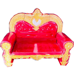 Red & Golden Color - Regular - Couches - Sofa - Wedding Sofa - Maharaja Sofa - Wedding Couches - Made Of Wooden