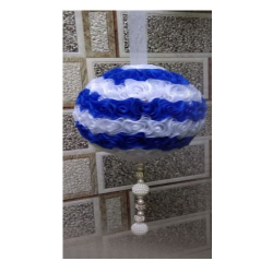 Decorative Hanging Ball - 8 Inch - Blue & White Color