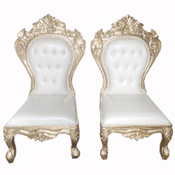 Vidhi-Mandap Chair -1 Pair (2 Chairs) - Made of wood & Brass coating