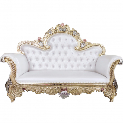 White & Golden  Color - Udaipur - Rajasthani - Heavy - Couches - Sofa - Wedding Sofa - Wedding Couches - Made Of Wooden & Metal.