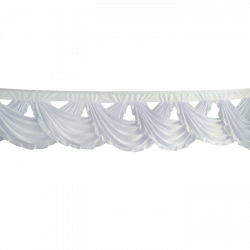 Designer Zalar - Scallop Zalar - Kantha - Jhalar - Made of Lycra - White Color (Available size in 10 FT,15 FT,18 FT,30 FT )