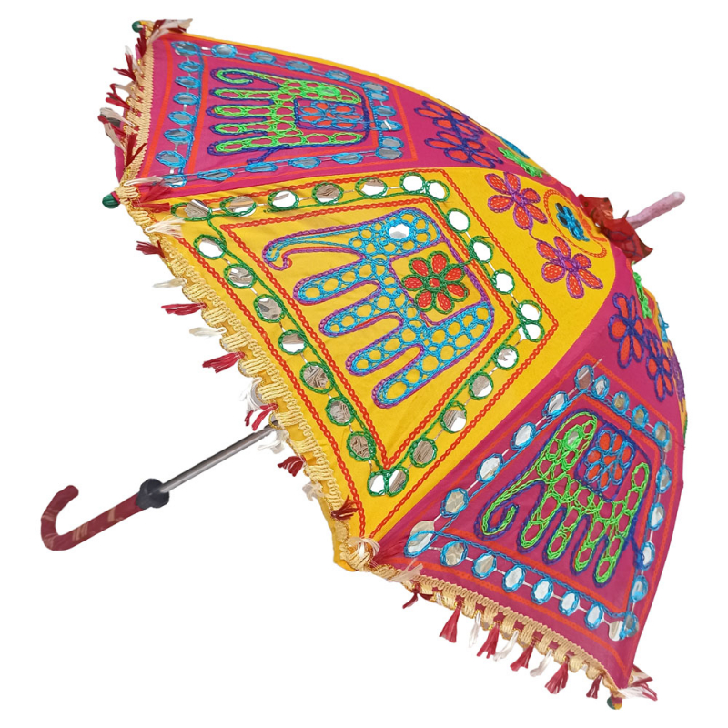 Buy Rajasthani Umbrella - 18 Inch - Made of Cloth - Decornt.com