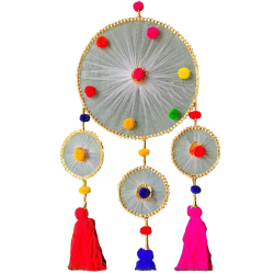 Fancy  Ring Wall Hanging - Made Of  Net Cloth & Wooden Ring