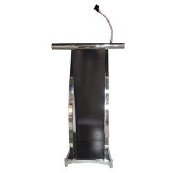 Podium with Paper Clip & 1 Mike - 4 FT - Made of Stainless Steel
