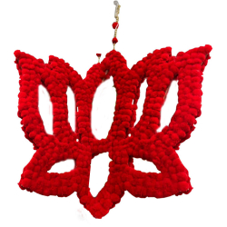 Decorative Lotus Hanging Flower - 2 FT X 2 FT - Red Color