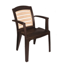 National Linea Chairs - Made of Plastic - Brown & Cream  Color